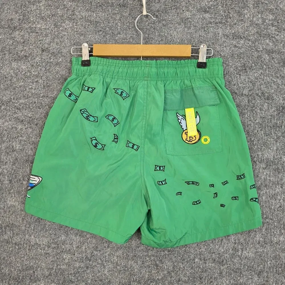 Bain De Mer Swim Shorts Men Small Catch The Cash Green Beach Resort Luxury Pool